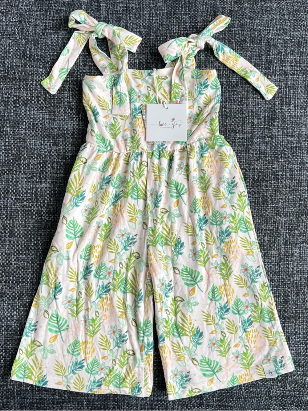 NWT Love & Grow Girls Tropical Leaves Romper Size 18 Months